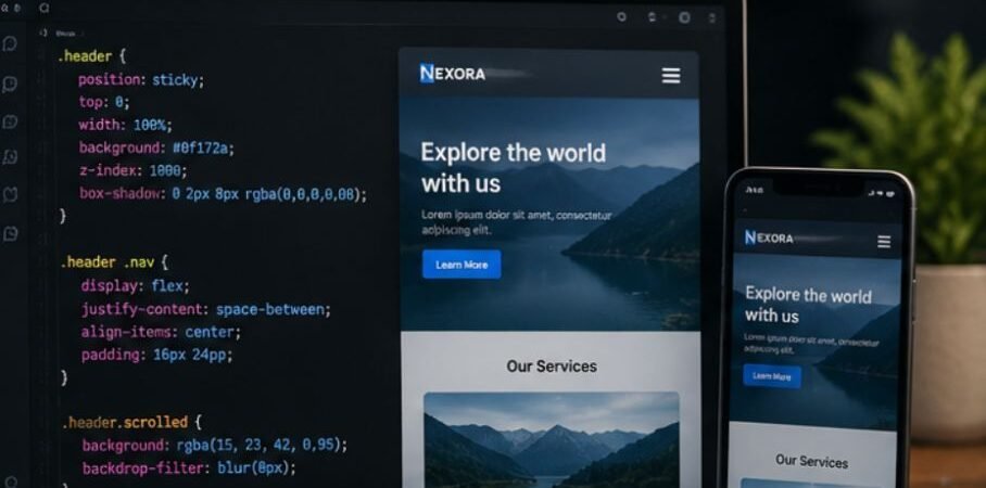 Modern Web Navigation on How to Make Sticky Header CSS?