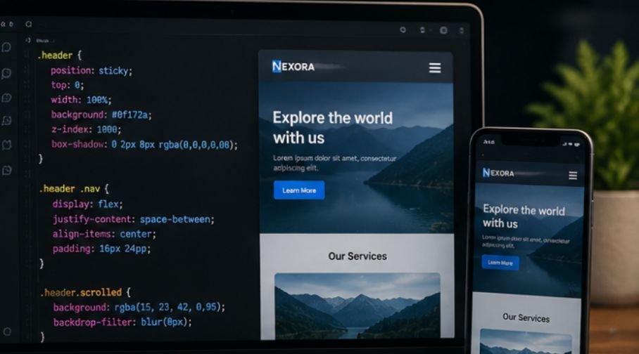 Modern Web Navigation on How to Make Sticky Header CSS?